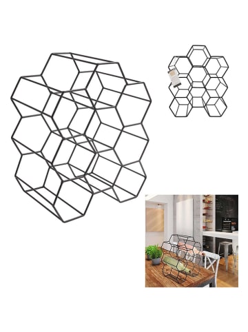 COOK CONCEPT Wijnrek zwart - (B)29,5 x (H)36 x (D)20 cm