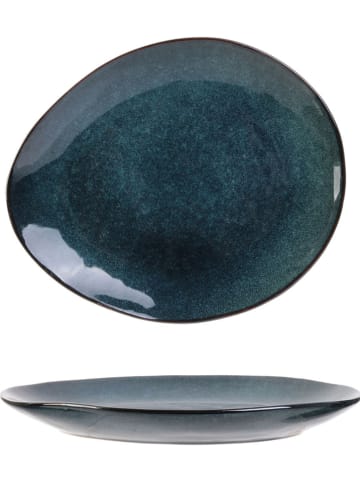 THE HOME DECO FACTORY 12-delige set: ontbijtborden blauw - (L)22 x (B)18 cm