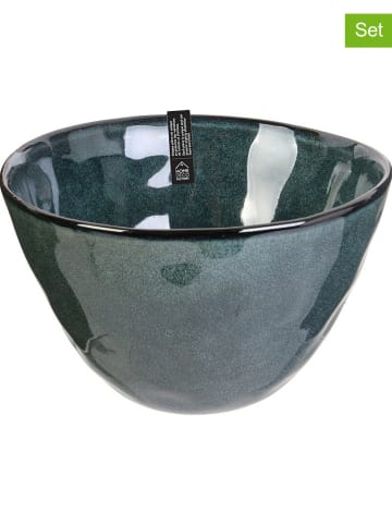 THE HOME DECO FACTORY 3-delige set: soepkommen donkerblauw - (H)9 x Ø 15,5 cm