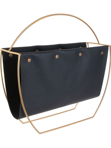 Rétro Chic Tijdschriftenhouder zwart/goudkleurig - (B)41 x (H)40 x (D)13 cm