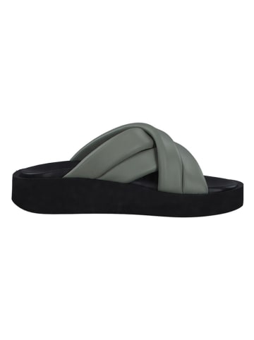 s.Oliver Leren slippers zwart/groen