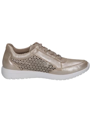 Caprice Leren sneakers lichtbruin/grijs