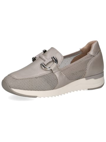 Caprice Skórzane slippersy w kolorze szarym