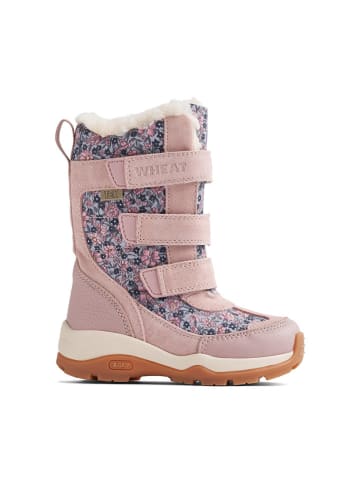 Wheat Leder-Winterboots "Airy Tex" in Rosa/ Blau
