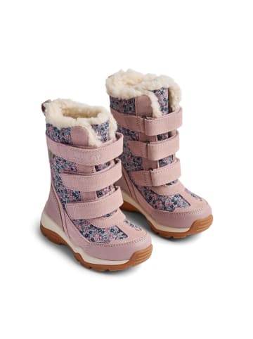 Wheat Leder-Winterboots "Airy Tex" in Rosa/ Blau