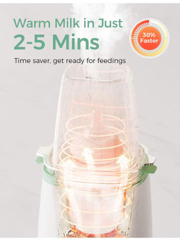 Momcozy Flaschenwärmer in Weiß/ Türkis