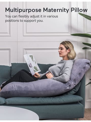 Momcozy Zwangerschaps- & voedingskussen grijs - (B)50 x (H)17 x (D)50 cm