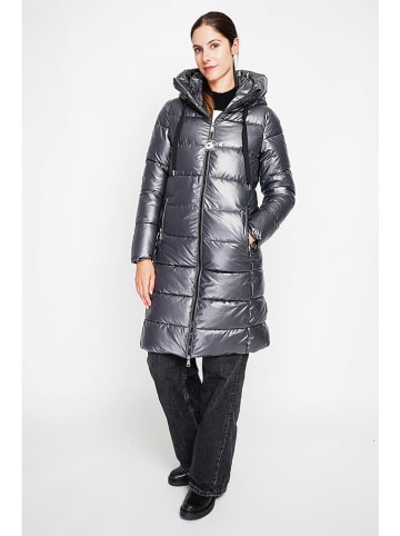 ASSUILI Doorgestikte mantel grijs