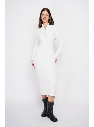 ASSUILI Strickkleid in Weiß