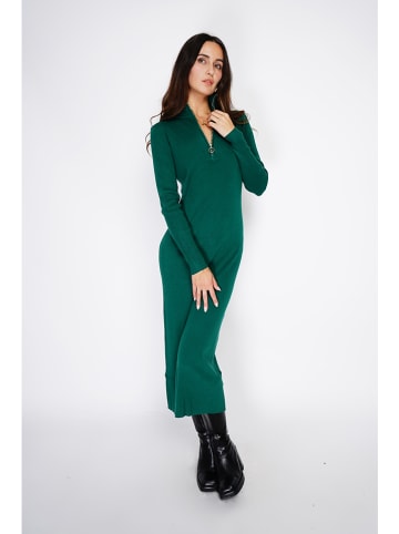 ASSUILI Kaschmir-Strickkleid in Dunkelgrün