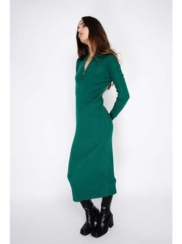 ASSUILI Kaschmir-Strickkleid in Dunkelgrün