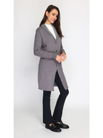 ASSUILI Kaszmirowy kardigan w kolorze szarym