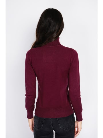 ASSUILI Rollkragenpullover in Bordeaux