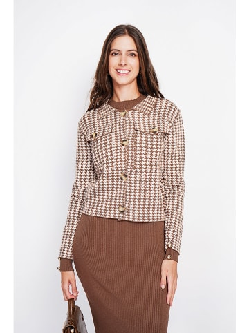 ASSUILI Blazer in Hellbraun/ Weiß