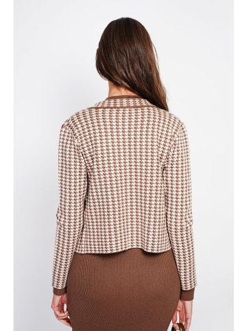 ASSUILI Blezer w kolorze jasnobrązowo-białym