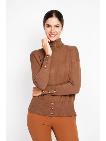 ASSUILI Rollkragenpullover in Hellbraun