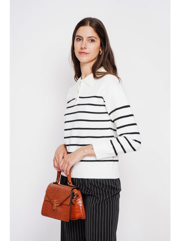 ASSUILI Pullover in Weiß/ Schwarz