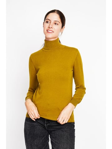 ASSUILI Rollkragenpullover in Oliv