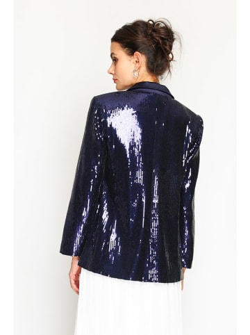 ASSUILI Paillettenblazer donkerblauw