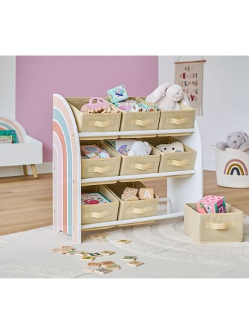 Zeller Regał dziecięcy "Rainbow" w kolorze białym ze wzorem - 65 x 64 x 30 cm