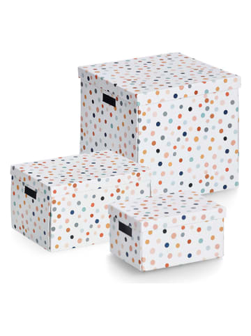 Zeller Pudełka (2 szt.) "Dots" w różnych kolorach - 25 x 18 x 13 cm