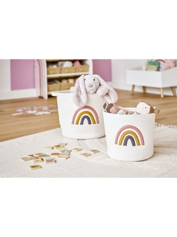 Zeller Aufbewahrungskorb ''Rainbow'' in Weiß - (H)22 x Ø 25 cm