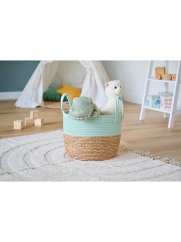 Zeller Aufbewahrungskorb in Mint/ Beige - (H)26 x Ø 33 cm