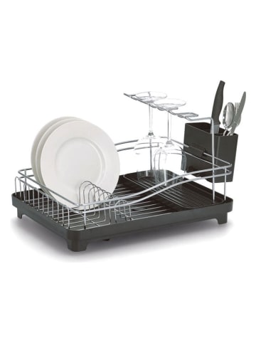 Zeller Ociekacz w kolorze srebrno-czarnym do naczyń - 45 x 17,5 x 33 cm