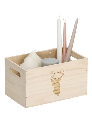 Zeller Aufbewahrungskiste "Hirsch" in Natur - (B)25 x (H)15 x (T)14 cm