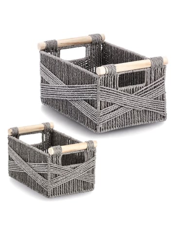 Zeller Aufbewahrungskorb in Grau - (B)33 x (H)18 x (T)22 cm