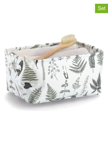 Zeller Kosze (2 szt.) w kolorze zielono-białym - 36 x 18 x 25 cm