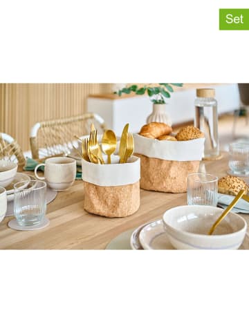 Zeller Kosze (2 szt.) w kolorze jasnobrązowym - wys. 13 x Ø 13 cm