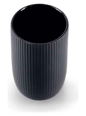 Zeller Kubek łazienkowy w kolorze czarnym - wys. 12 x Ø 7,7 cm