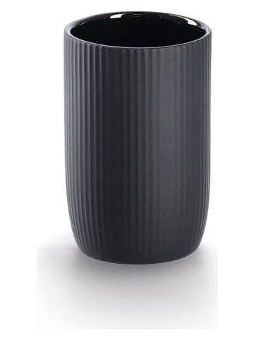 Zeller Kubek łazienkowy w kolorze czarnym - wys. 12 x Ø 7,7 cm