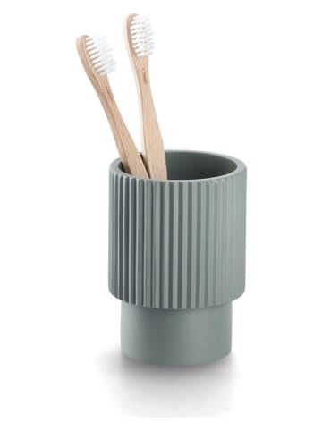 Zeller Kubek łazienkowy "Stripes" w kolorze zielonym - wys. 11 x Ø 8 cm