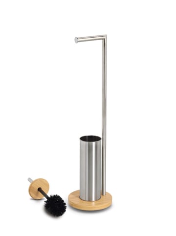 Zeller WC-Garnitur in Grau/ Hellbraun - (H)72,5 x Ø 19 cm