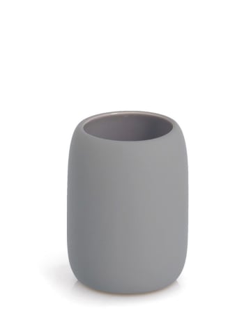 Zeller Zahnputzbecher in Grau - (H)11 x Ø 8 cm