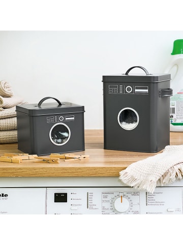 Zeller Waschpulverbox in Anthrazit - (B)19 x (H)25,5 x (T)15,5 cm