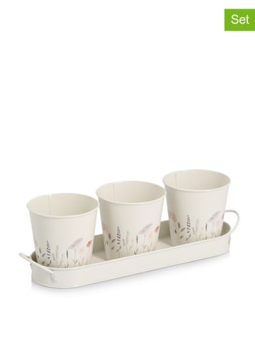 Zeller 4-częściowy zestaw "Flowers" w kolorze białym