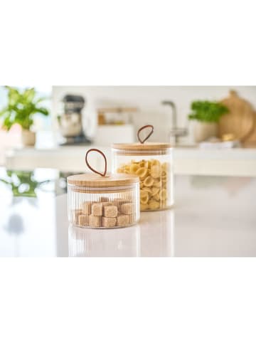 Zeller 2er-Set: Vorratsgläser in Hellbraun - 520 ml