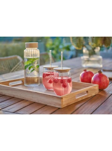 Zeller 2er-Set: Trinkgläser in Hellbraun - (H)12,6 x Ø 9,2 cm