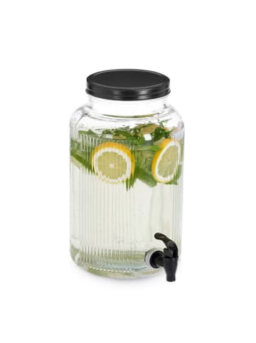 Zeller Getränkespender in Transparent/ Schwarz - 3,9 l