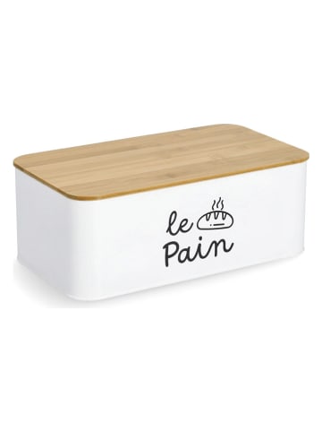 Zeller Brotkasten "Le Pain" in Weiß/ Beige - (B)33,8 x (H)12,5 x (T)19,3 cm