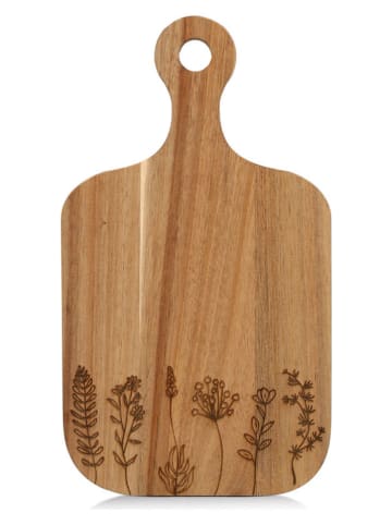 Zeller Schneide-/Servierbrett "Wildflowers" in Hellbraun - (B)30 x (H)17 x (T)2 cm