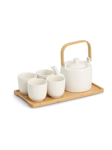 Zeller 6-częściowy zestaw w kolorze biało-jasnobrązowym