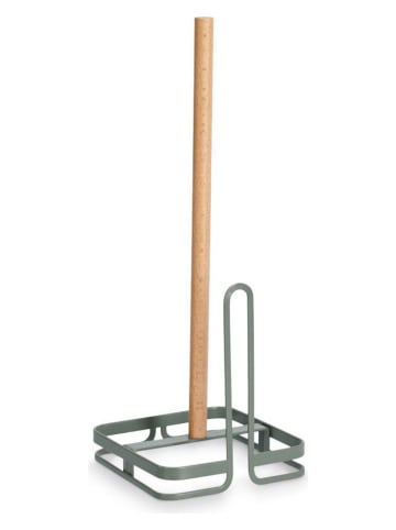 Zeller Küchenrollenhalter in Grün/ Hellbraun - (B)13 x (H)35 x (T)13 cm