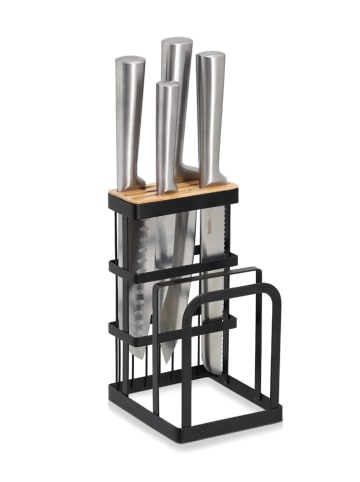 Zeller Messerblock in Schwarz - (B)12 x (H)22 x (T)14 cm