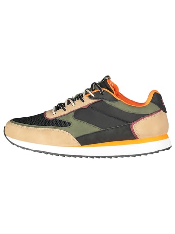 Geographical Norway Sneakersy "Olyno" w kolorze beżowo-oliwkowo-czarnym