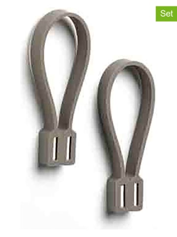 Zone Denmark 2-delige set: handdoekhouders "Loop" taupe - (L)8 x (B)5,5 cm
