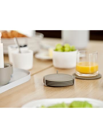 Zone Denmark 7tlg. Untersetzer-Set "Singles" in Taupe - (H)3 x Ø 10 cm
